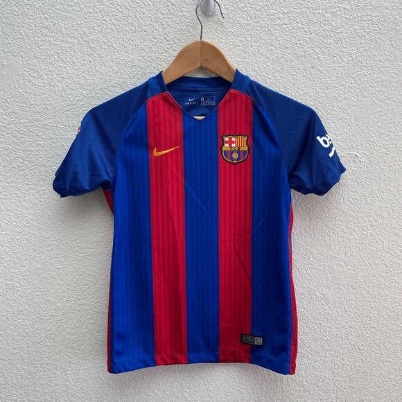FCB Barcelona Barca 2016 2017 Nike Soccer Jersey Youth Medium Maglia Trikot - Picture 1 of 6
